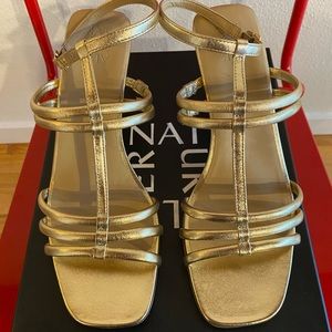 Naturalizer Starla Dark Gold Strappy Heels 11